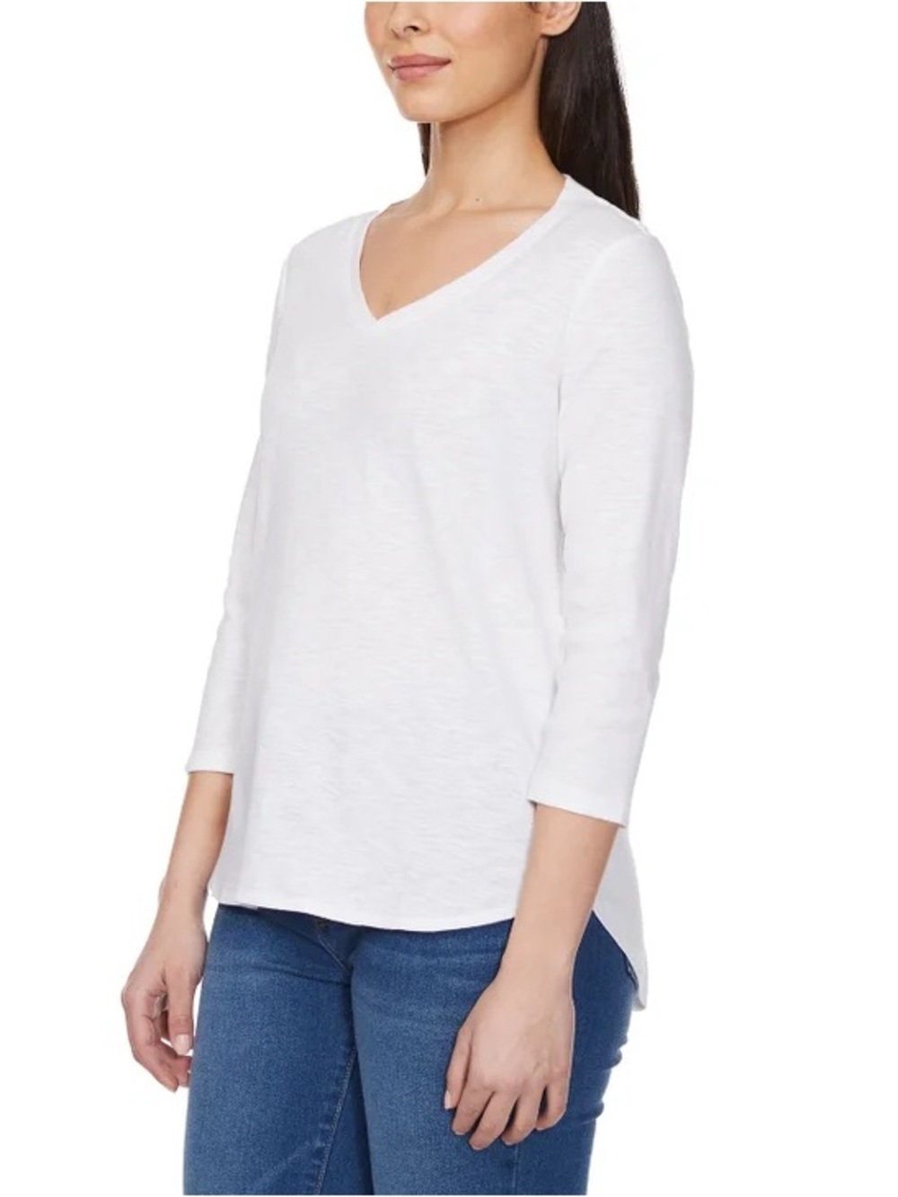 Kirkland Signature Women's ¾ Sleeve V-Neck Slub Tee